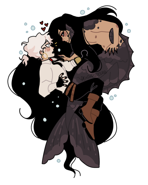 deadmaidclub: more of the pirate/mermaid aus but theyre mix and matched