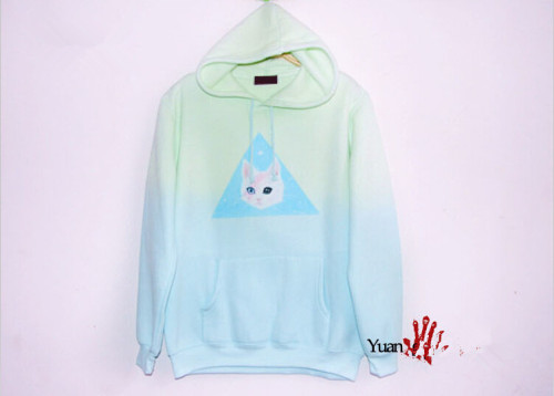 Harajuku Tie-dyed Long-sleeved Cat Sweater - $34.70