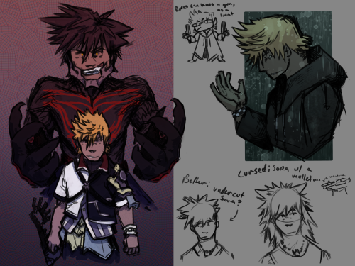 Kingdom Hearts and Final Fantasy VII, the only two things I’ve been drawing for a hot second (well, 