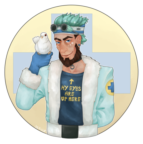 Colour bust commission for @erzvolnes of his TF2 medic oc, Alex~Commission info: [x]