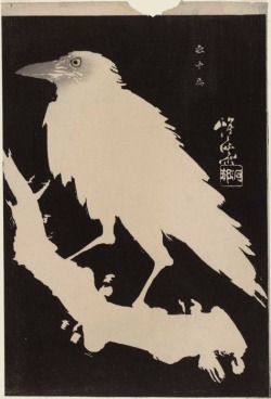 necroluste:  河鍋 暁斎, Crow in The Snow.