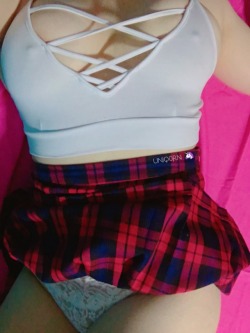 uniq0rn:  Happy midweek, hornicorns! Took so many pictures in the plaid skirt but I also took tons of GIFs too!! Here’s a set with my pudding boobies 🤤 Remember to reblog for more content in this outfit!(Delete my caption &amp; u get blocked) My