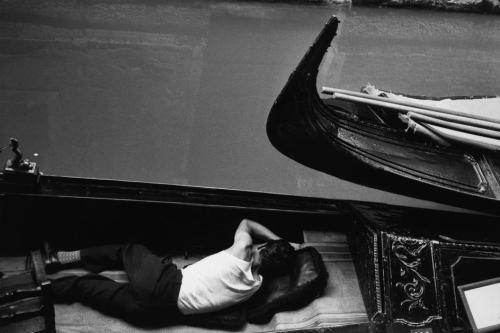 bowlersandhighcollars: Gondola boy taking a nap. Venice. 1959. Sergio Larrain.