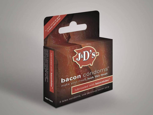 laughingsquid:  Bacon Condoms Said to ‘Make Your Meat, Look Like Meat’ 