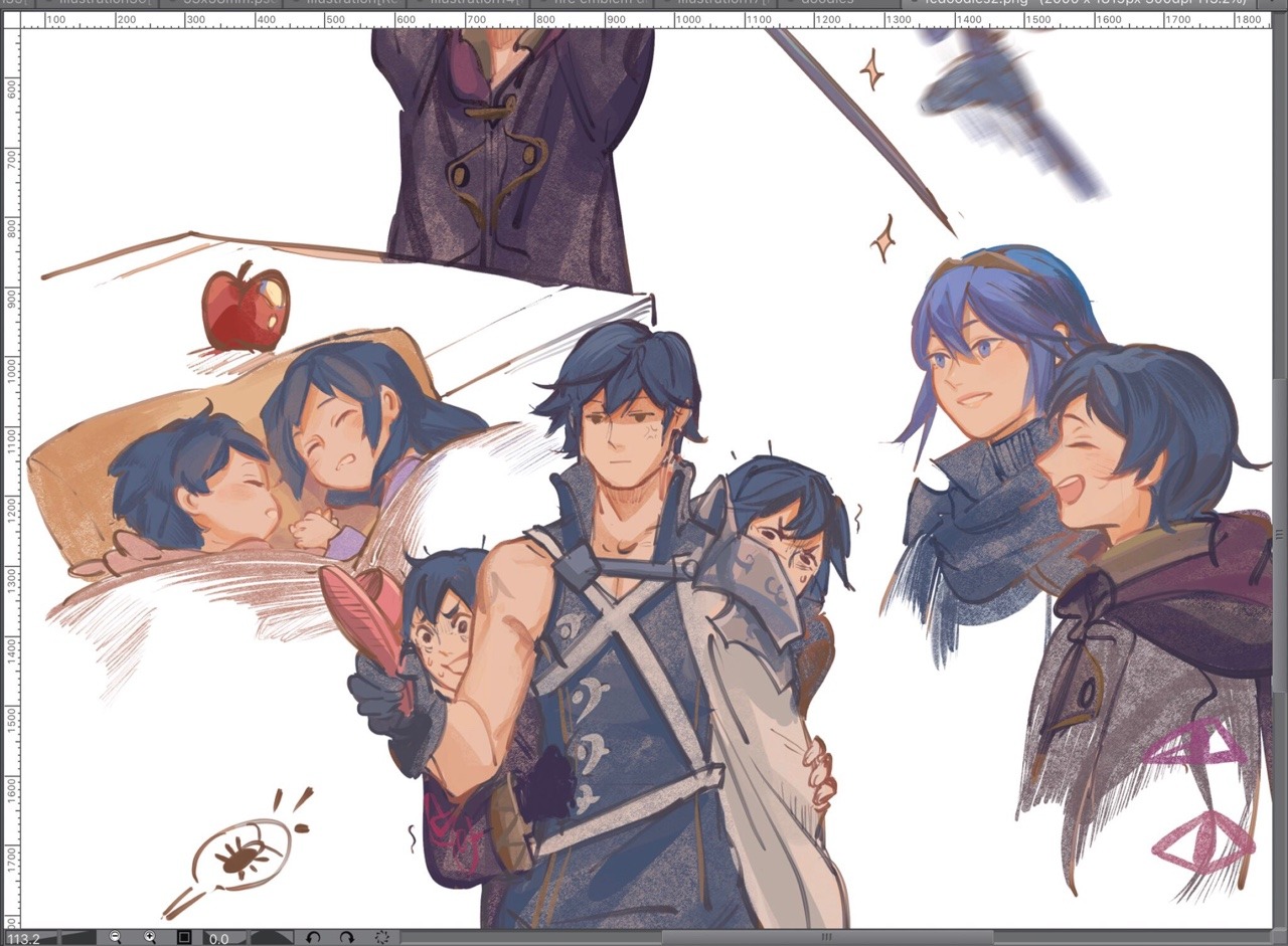 hanromi: Some fire emblem awakening doodles, their siblings support conversation