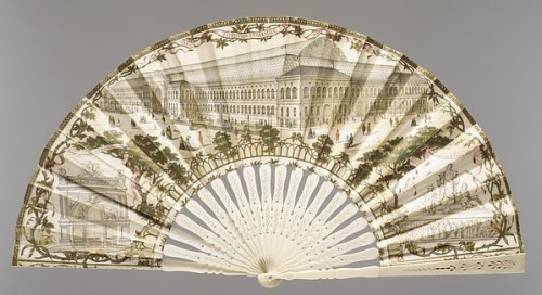 French fan by Brionde, after a design by A. Guillerat (1885).Intended as a souvenir, this commemorat