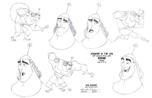 penciltests:Kronk Model Sheets by Tony Bancroft &ldquo;The Emperor’s New Groove&rdquo;