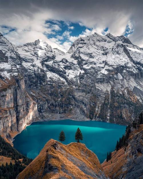 Incredible Blue Lake in the Swiss Alps Follow @travelgurus for more