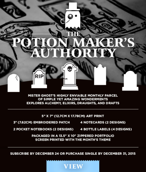 Mister Ghost’s Monthly Parcel: The Potion Maker’s Authority ($12 subscription, $16 for single purcha