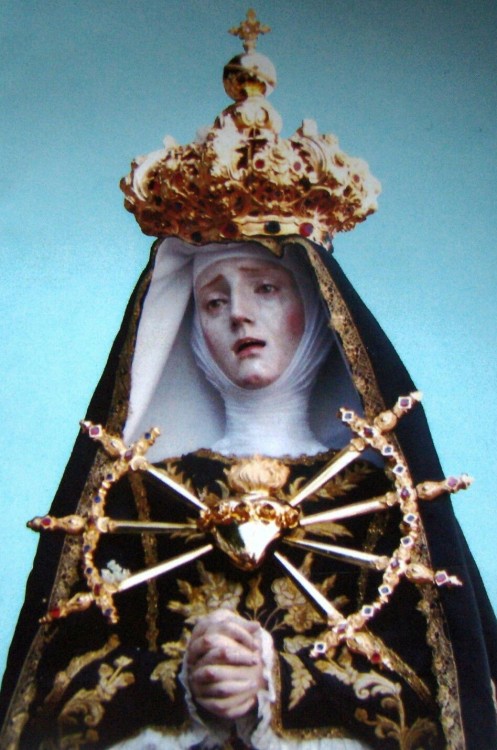 allaboutmary:An Italian statue of Our Lady of Seven Sorrows.