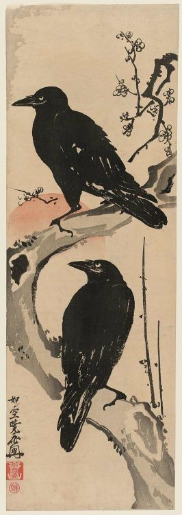 wyldezoo:Two Crows - Kyosai Kawanabe - 19th century