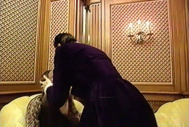 hfgl:libulan:Naomi Campbell and Kristen McMenamy trying on clothes from Naomi’s hotel closet during 
