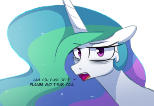momomistress:AU: Celestia is tired but still has SOME manners.