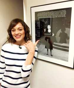 cotillardsource:  @TheView: Stop. Marion Cotillard HAD to pose with this pic in our studio of Édith Piaf, whom she won an Oscar for portraying! 