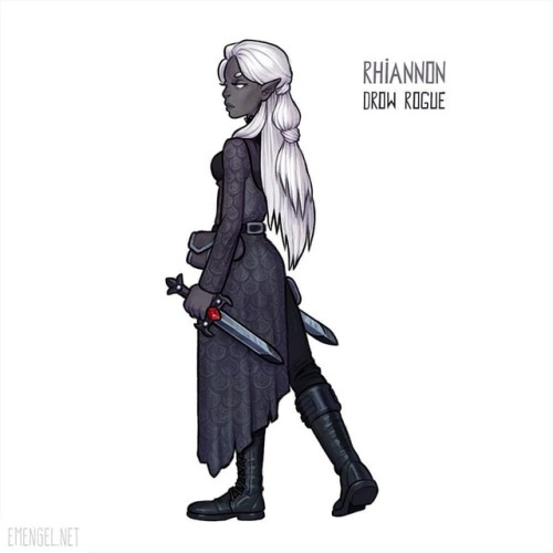 Commission for @raritree of this badass lady, Rhiannon the drow rogue! Looove her  . . #dnd #dnd5e #