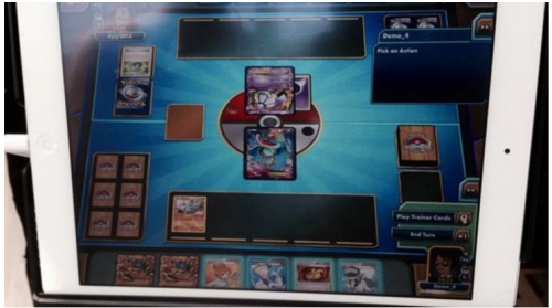yellowfur:    The Pokémon Trading Card Game is coming to iPad, according to Josh Wittenkeller on Twitter. The image above shows what looks like a version of The Pokémon Trading Card Game being played on a digital table on a white iPad. On the back