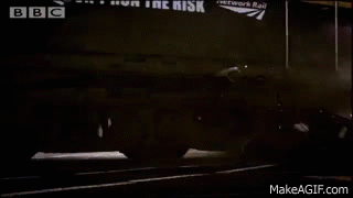 sixpenceee:This is what happens when a train hits an idle car. Think Twice. Be Safe. GIF made by Sixpenceee. Original video by Top Gear. 