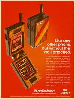 cartoonmeat:  70sscifiart:  “Re-imagining four common products from 2010 as if they were designed in 1977: an mp3 player, a laptop, a mobile phone and a handheld video game system. I then created a series of fictitious but stylistically accurate print