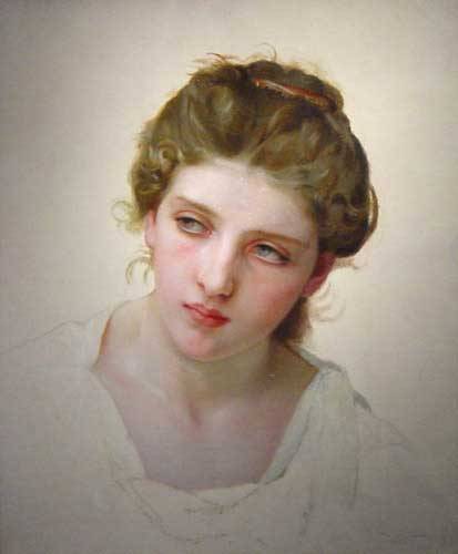 Head Study of Blonde Woman by William Adolphe Bouguereau, 1898