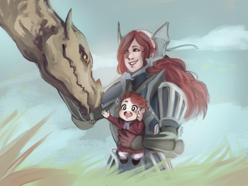 killascribbles: “When you are old enough, you are going to ride Minerva!“Here is a Cherc
