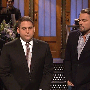365daysinalife: nbcsnl Leo’s the best at calming @jonahhill  nerves.