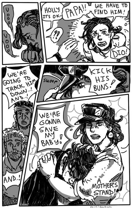 millionfish:  Part II of my other “if Holly was the main character of Stardust Crusaders” comic.