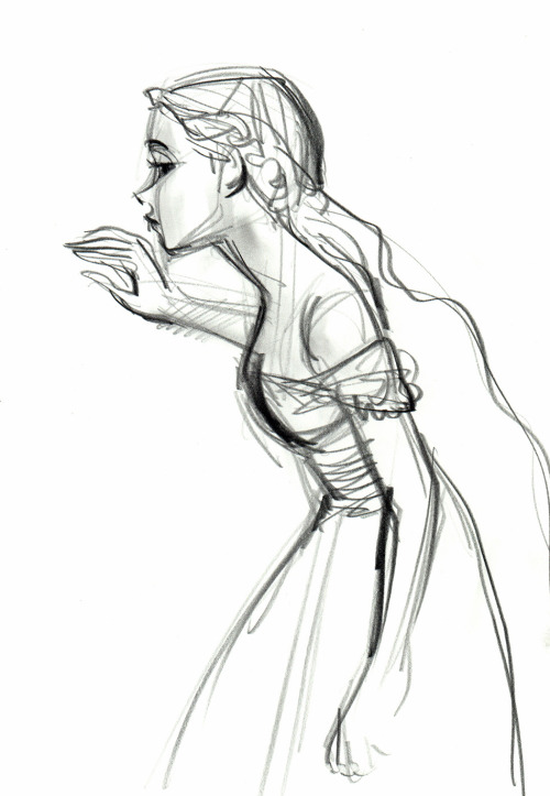 scurviesdisneyblog:Rapunzel character sketches for Tangled by Jin Kim