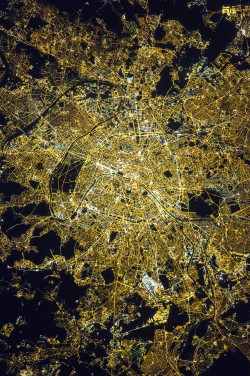 Itsfullofstars:   The City Of Lights At Night Around Local Midnight Time On April