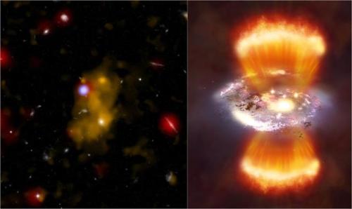 the-telescope-times: Expanding super bubble of gas detected around massive black holes in the early 