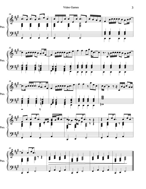 Video Games - Lana Del Rey Download the PDF here