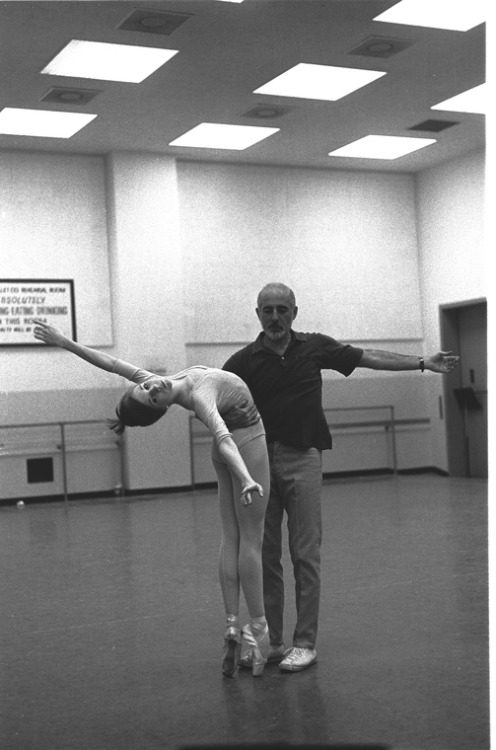 Jerome Robbins and Gelsey Kirkland in rehearsal for Dances at a Gatheringph. Martha Swope