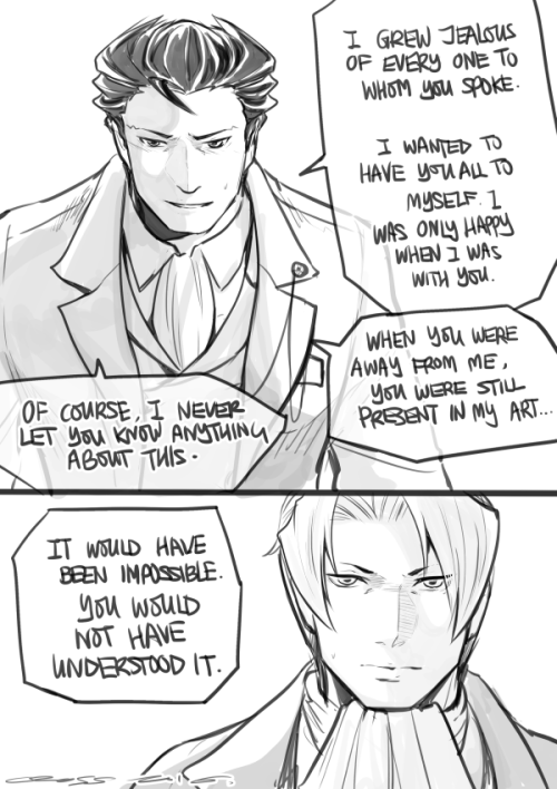 cross-san: And here’s to @malafilia on a confession scene on a Dorian Gray AU! Holy bugger Bas