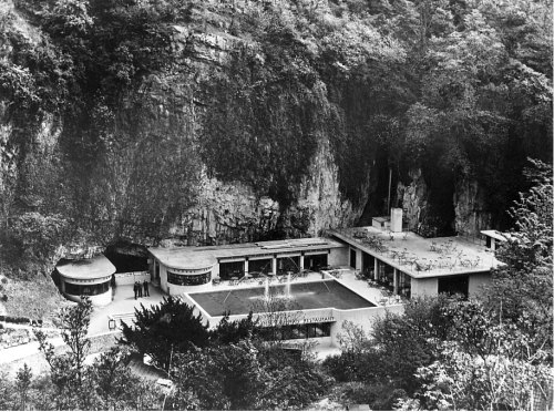 modernism-in-metroland: Caveman Restaurant, Cheddar Gorge (1936) by Geoffrey Jellicoe. Architect and