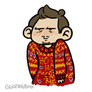 geothebio:  fury totally orders the whole gang custom ugly sweaters for the holidays