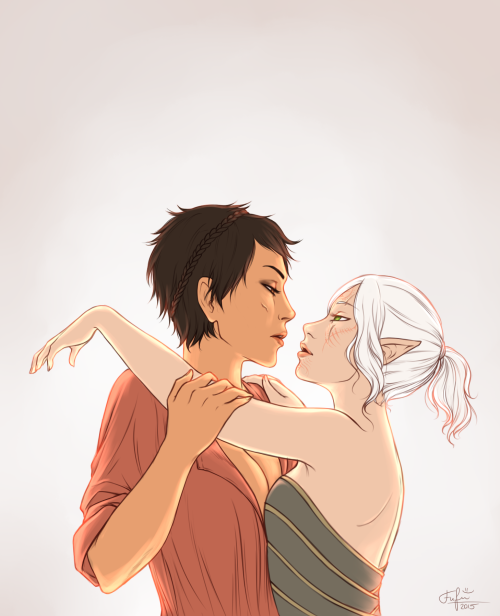ma-sulevin:wonderfufu:Cassandra x Lavellan for my bro (I’m almost year late with this T_T ..I’m so s