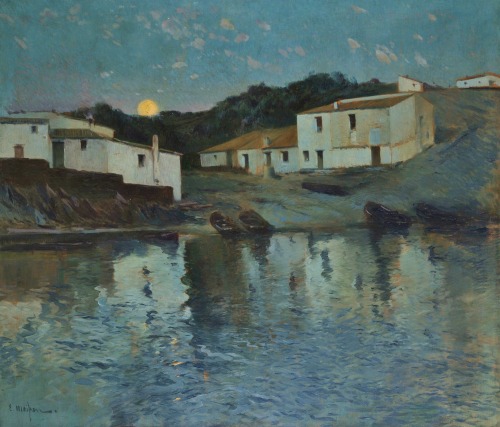 Pontevedra. Port Lligat, Cadaqués  - Eliseo Meifrén RoigCatalan  1857-1940