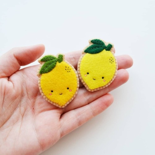 Have you had your lemon water today? I know I said I will bring more fruit pins to my Etsy shop but 