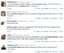 weneeddiversebooks:  :  gloryandus:  The Oscar-winning actress and children’s author Octavia Spencer was cast in the Divergent movie series as Johanna Reyes, and fans flocked to Twitter to be awkwardly “not racist” about it. Despite many people