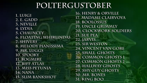 Inktober/Poltergustober Days 01 - 04: Luigi, E. Gadd, Neville, Lydia