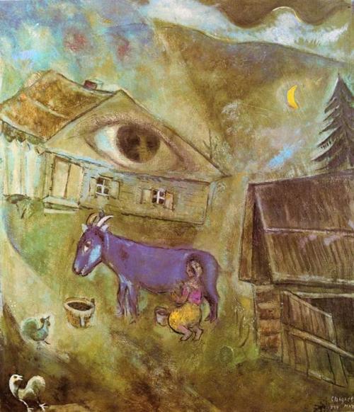 russian-avantgarde-art: The House with the Green Eye, 1944, Marc ChagallSize: 58x51 cmMedium: oil on