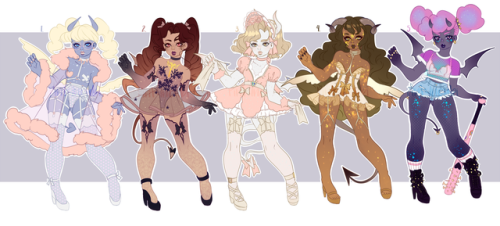 pinkincubi: Click for full view! Hey guys, this is my first time so I hope it goes well <3 First come first serve! Selling Adoptables ฮ each! Succubus Babes, they love to devour souls during sexual encounters!     When you buy an adoptable from