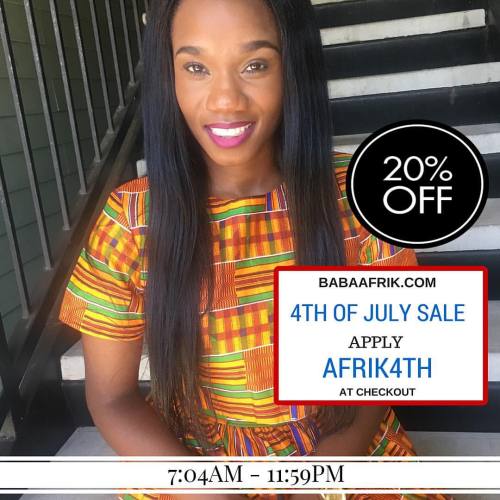abdul-gafar:  4th of July Sale on 7/4!!! 20% OFF ALL OUTFITS Apply: AFRIK4TH at Checkout #4thOfJuly 