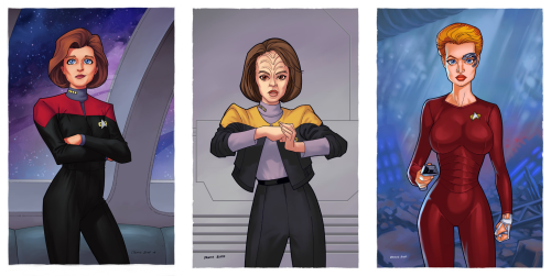 needsmorestartrek: ticktoast: The ladies of Star Trek by DennisBudd i can’t get over how lovel