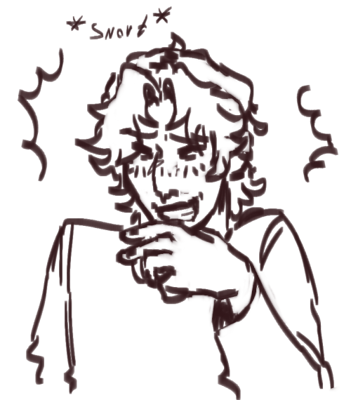 A doodle of Patryck giggling
