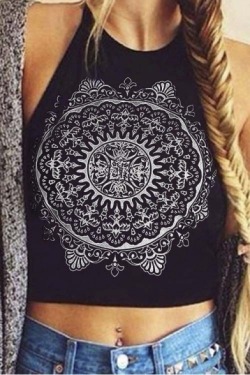 Sneakysnorkel:  Print Camisole &Amp;Amp; Sexy Crop Top &Amp;Amp;  Sexy Bralette