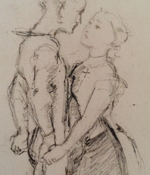 a-little-bit-pre-raphaelite:  detail Study for Huguenot, c.1851, John Everett Millais