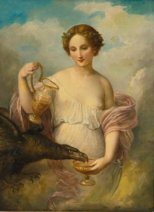 hildegardavon:loumargi Natale Schiavone, 1777-1858 Psyche and the eagle of Zeus, n/d, oil on canvas,