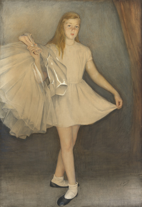 Saveli Sorine (Russian/American, 1878-1953). Girl with ballet shoes (1944).