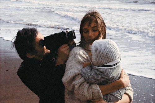 mazzystardust: Serge, Jane, and Charlotte on Compton Beach, 1971.