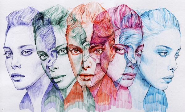 cross-connect:  Ballpoint pen drawings by Ler Huang illustrator from Taiwan.  